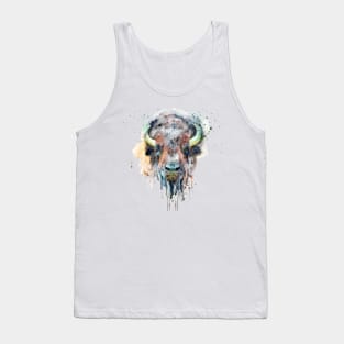 Buffalo Head Watercolor Portrait Tank Top